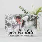 Save the Date Verlobung Foto Modernes Skript B (Stehend Vorderseite)