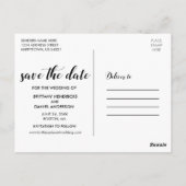 Save the Date Verlobung Foto Modernes Skript B Postkarte (Rückseite)