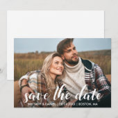 Save the Date Verlobung Foto Modernes Skript Einladung (Vorne/Hinten)