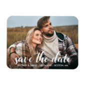 Save the Date Verlobung Foto Modernes Skript Magnet (Horizontal)
