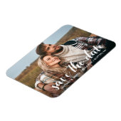 Save the Date Verlobung Foto Modernes Skript Magnet (Linke Seite)