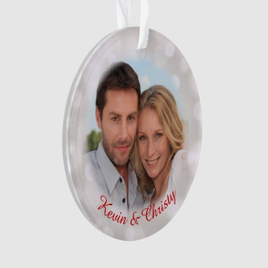 Save the Date Verlobung Foto Ornament (Vorderseite)