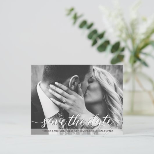 Save the Date | VERLOBUNG Postkarte (Stehend Vorderseite)