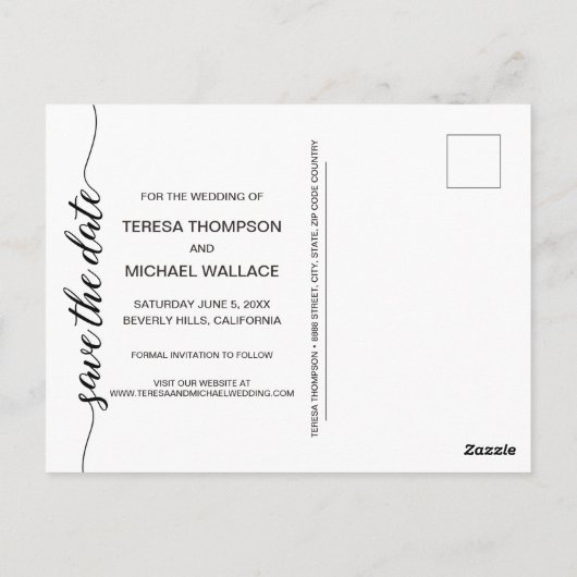 Save the Date | VERLOBUNG Postkarte (Rückseite)