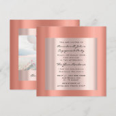 Save the Date Verlobung Rose Coral Bridal Foto Einladung (Vorne/Hinten)