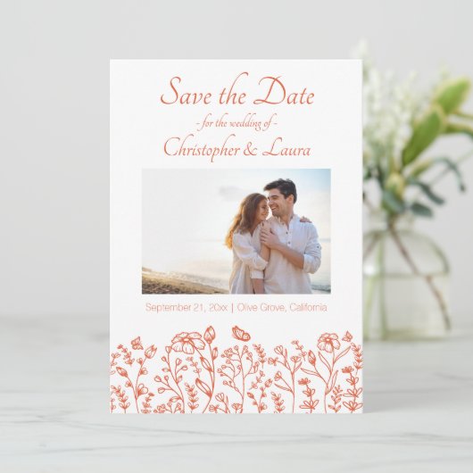 Save the Date Verona Sunset Wedding Cards (Stehend Vorderseite)