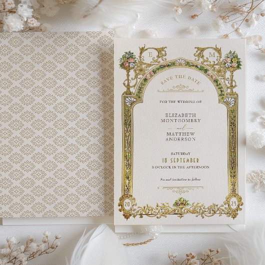 Save the Date Viktorianische Königliche Hochzeit Einladung