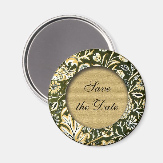 Save the Date viktorianischer Blumenmagnet Magnet (Vorderseite/Rückseite)