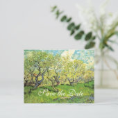 Save the Date, Vincent van Gogh, Obstgarten in Blo Ankündigungspostkarte (Stehend Vorderseite)