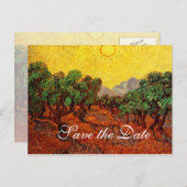 Save the Date, Vincent van Gogh Olive Trees Ankündigungspostkarte (Vorne/Hinten)