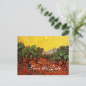 Save the Date, Vincent van Gogh Olive Trees Ankündigungspostkarte (Stehend Vorderseite)