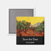Save the Date, Vincent van Gogh Olive Trees Magnet (Vorderseite/Rückseite)