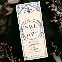 Save the Date Vintag Blue Mystical Tarot Card