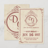 Save the Date Vintag Einladung (Vorne/Hinten)