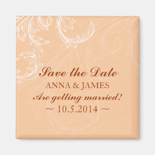 Save the Date ~Vintag Leaf 3 Magnet (Vorne)