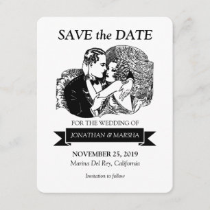 Save the Date Vintag Retro Great Gatsby Style 20s