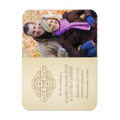 Save the Date Vintag Scrolls Foto Magnet (Vertikal)
