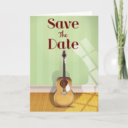 Save the Date Vintage akustische Gitarre (Vorderseite)