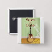 Save the Date Vintage akustische Gitarre Button (Vorne & Hinten)