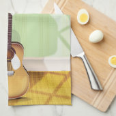 Save the Date Vintage akustische Gitarre Geschirrtuch (Viertel Falte)