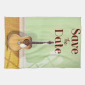 Save the Date Vintage akustische Gitarre Geschirrtuch (Horizontal)