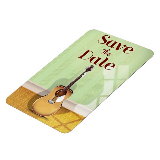 Save the Date Vintage akustische Gitarre Magnet (Linke Seite)
