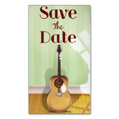 Save the Date Vintage akustische Gitarre Magnetische Visitenkarte (Vorderseite Vertikal)