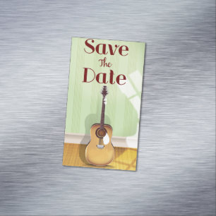 Save the Date Vintage akustische Gitarre Magnetische Visitenkarte