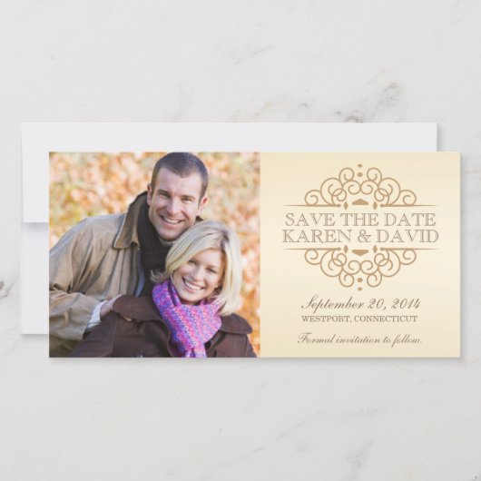 Save the Date Vintage Bildlaufleisten (Vorderseite)