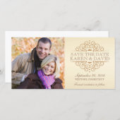 Save the Date Vintage Bildlaufleisten (Vorne/Hinten)