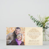 Save the Date Vintage Bildlaufleisten (Stehend Vorderseite)