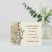 Save the Date Vintage Blume Postkarte (Stehend Vorderseite)