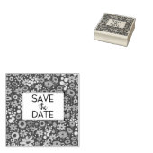 Save the Date Vintage Blumenmuster Gummistempel (Stempel)