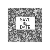 Save the Date Vintage Blumenmuster Gummistempel (Prägung)