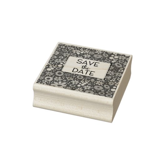 Save the Date Vintage Blumenmuster Gummistempel (Stempel)