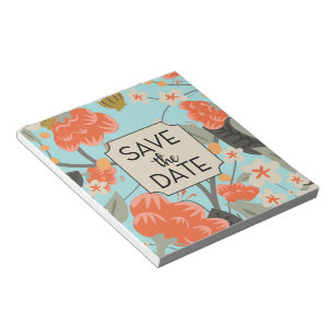 Save the Date Vintage Blumenmuster Notizblock
