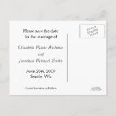 Save the Date Vintage Cherry Blossom Postkarte (Rückseite)