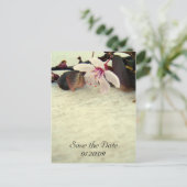 Save the Date Vintage Cherry Blossom Postkarte (Stehend Vorderseite)