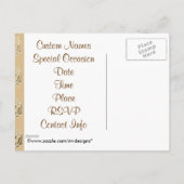 Save The Date Vintage Damask Postkarten (Rückseite)