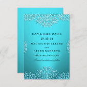 Save the Date Vintage Damassoße (Vorne/Hinten)