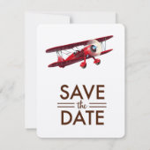 Save the Date Vintage Doppeldecker (Rückseite)
