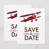 Save the Date Vintage Doppeldecker (Vorne/Hinten)
