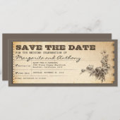Save the Date Vintage Einladung (Vorne/Hinten)