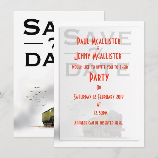 Save the Date Vintage Einladung (Vorne/Hinten)