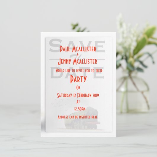 Save the Date Vintage Einladung (Stehend Vorderseite)