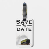 Save the Date Vintage Einladung Gepäckanhänger (Rückseite vertikal)