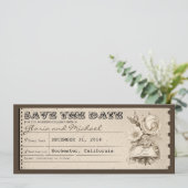 Save the Date Vintage Einladungen (Stehend Vorderseite)