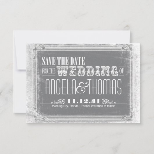 Save the Date Vintage Einladungen (Vorderseite)
