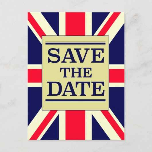 Save the Date Vintage Gewerkschaft Jack Postkarte (Vorderseite)