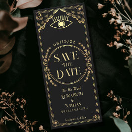 Save the Date Vintage Gold Mystical Tarot Card Einladung